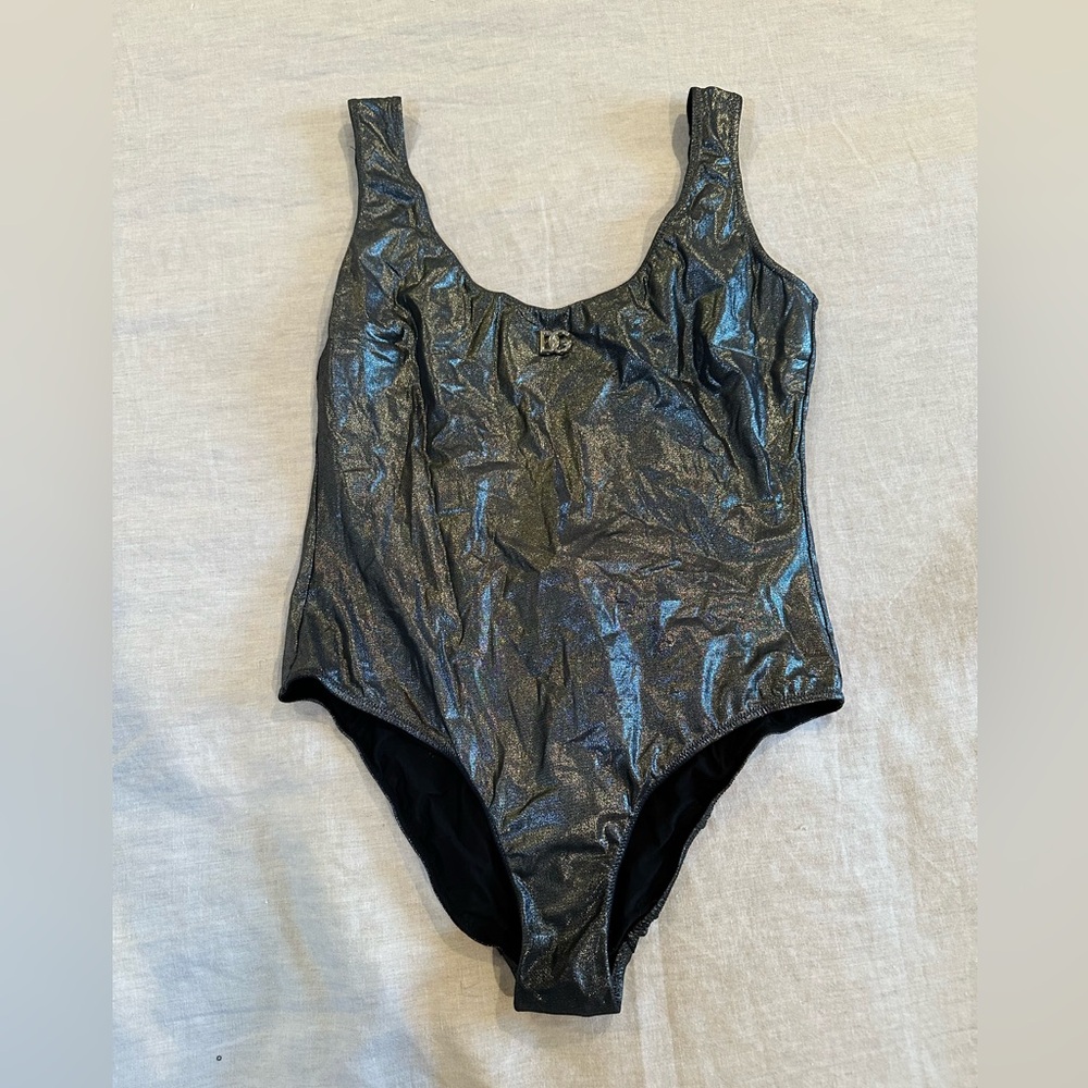 Dolce & Gabbana Kim Foiled Effect Racer Swimsuit